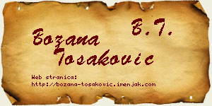 Božana Tošaković vizit kartica